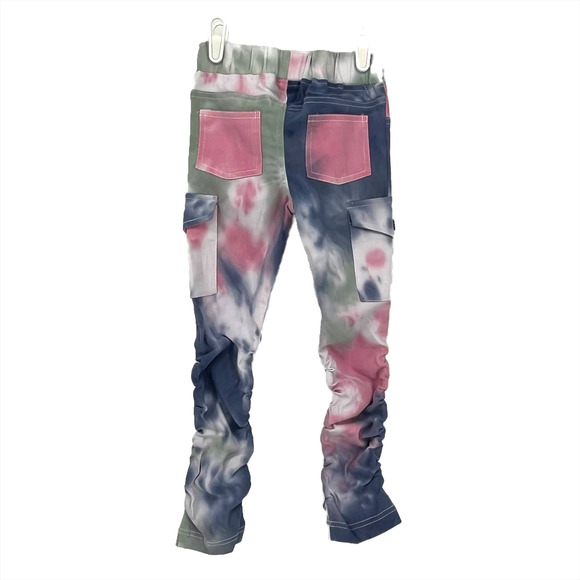 Like an Angel Girl's Tie Dye Jeggings/Leggings in Pink/Blue Size 6x - Picture 2 of 6